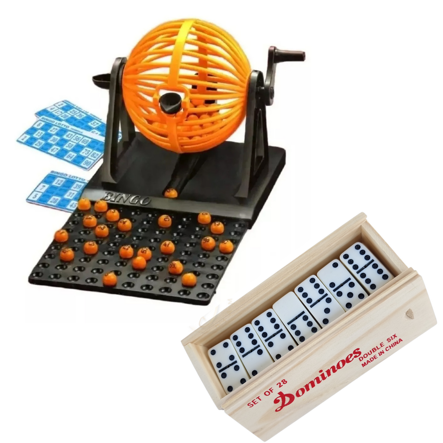 Bingo Lotto mas Domino Caja De Madera